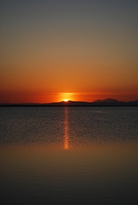 Sun lake nature sunset photo
