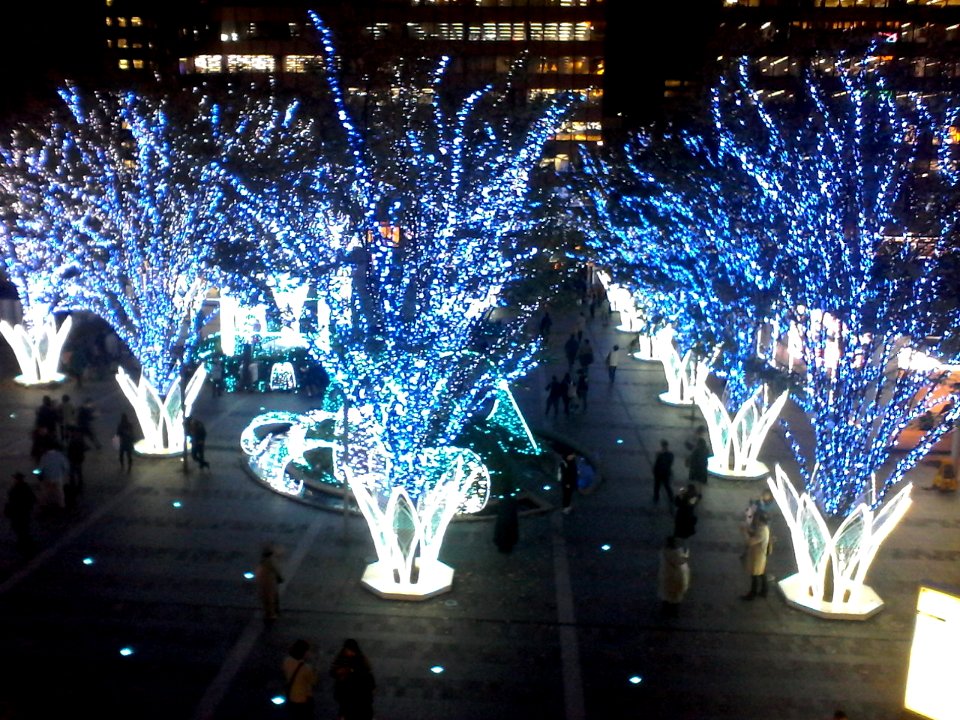 Christmas illuminations in front of Hakata station