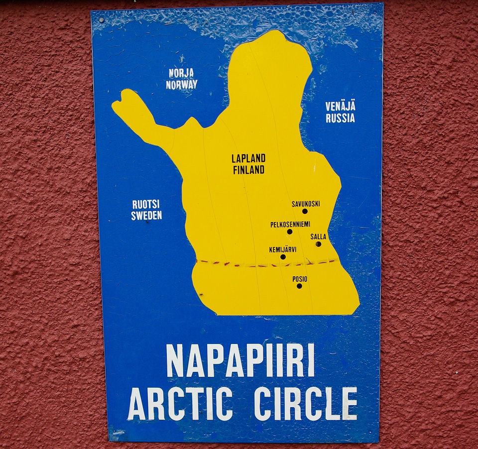 Map lapland arctic circle