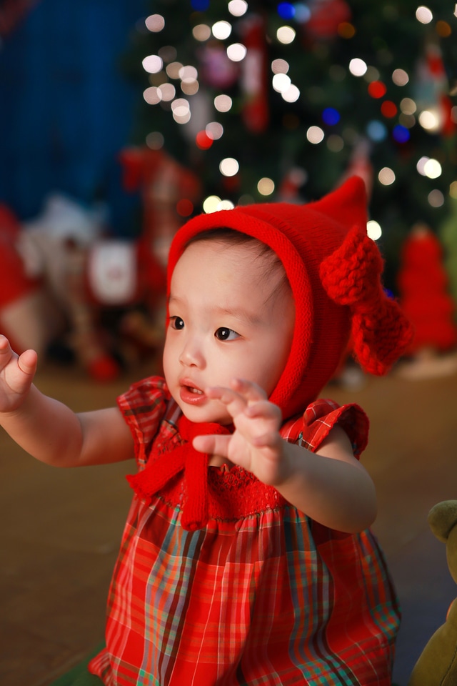 Girl little red riding hood christmas
