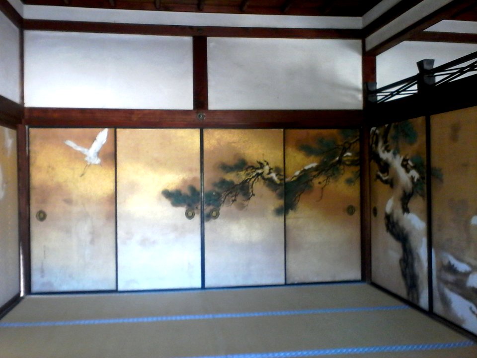 Ninnaji - Painted sliding doors (crane)
