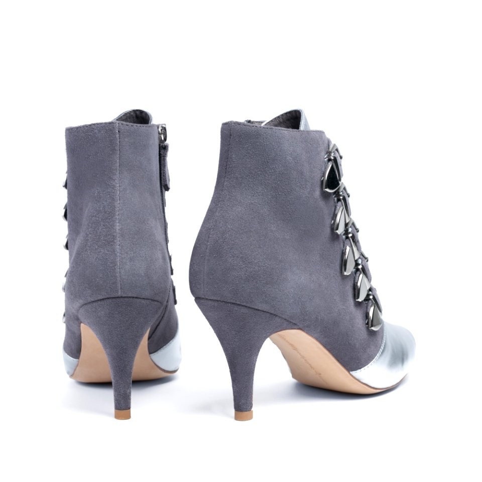 SARGOSSA Strap Grey Suede w.Silver Patent  $365  £255  €335