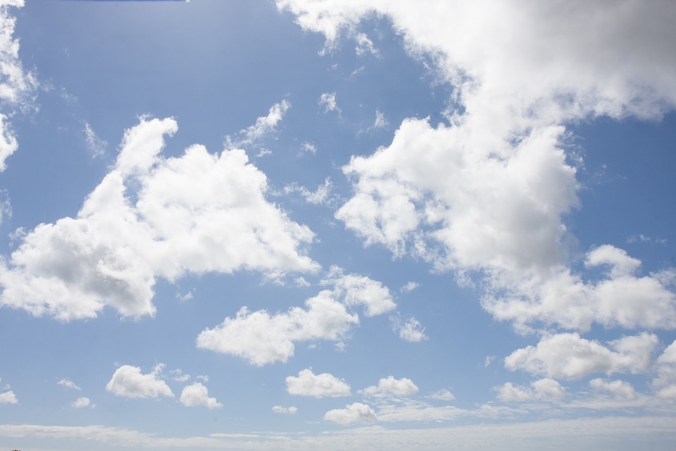 White fluffy sky clouds