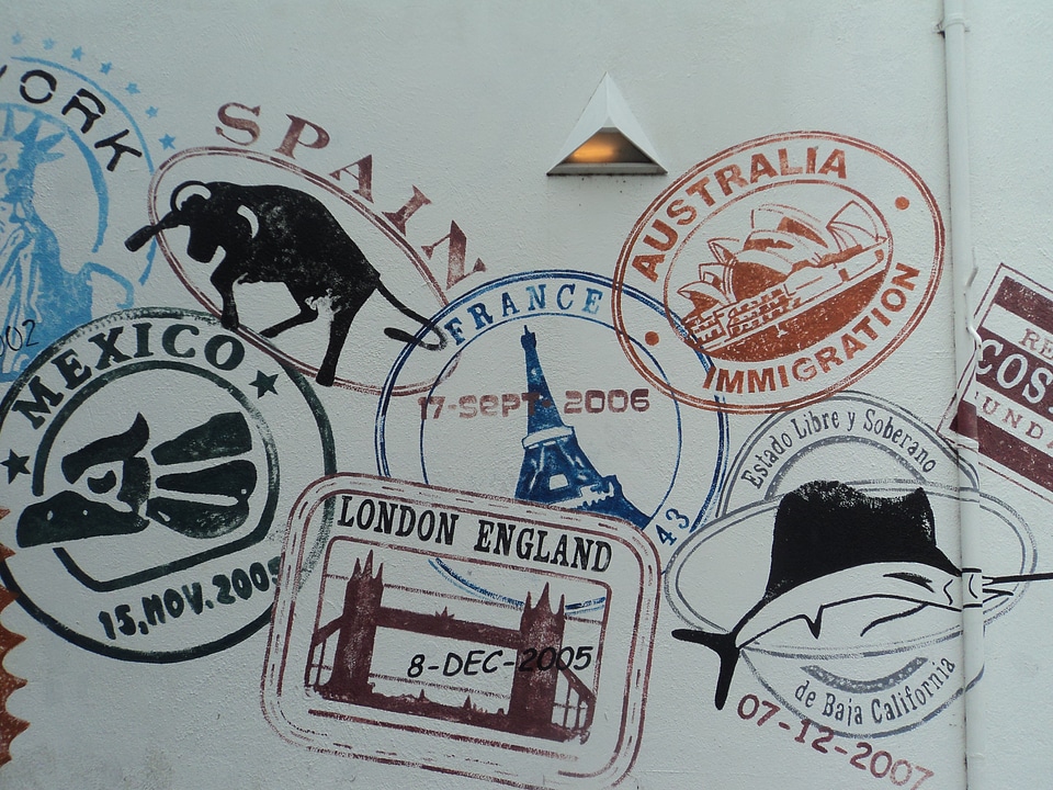 Stamps passport textures