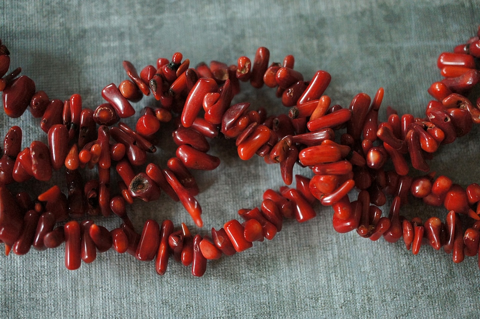 Beads stones fossil
