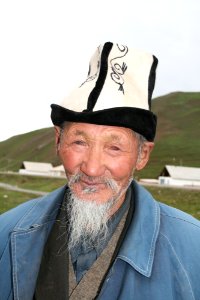 Kirghis with traditional hat