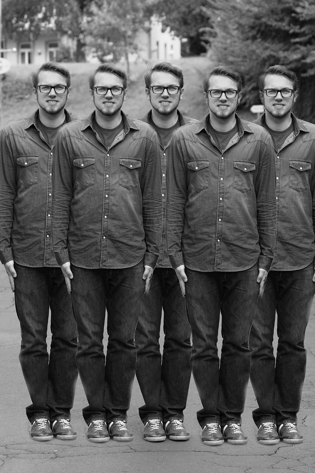 Quintuplets family black and white