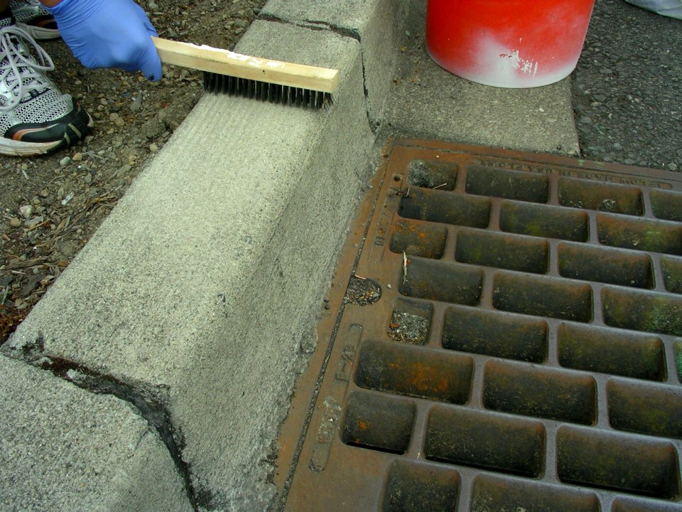 drain marking sweep curb