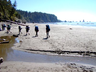 backpackers beach hike group nps photo photo