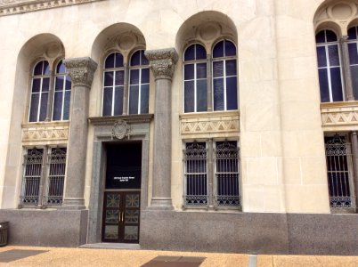 Doors on Capitol Street of Old Deposit Guaranty Bank Building. Jackson MS.