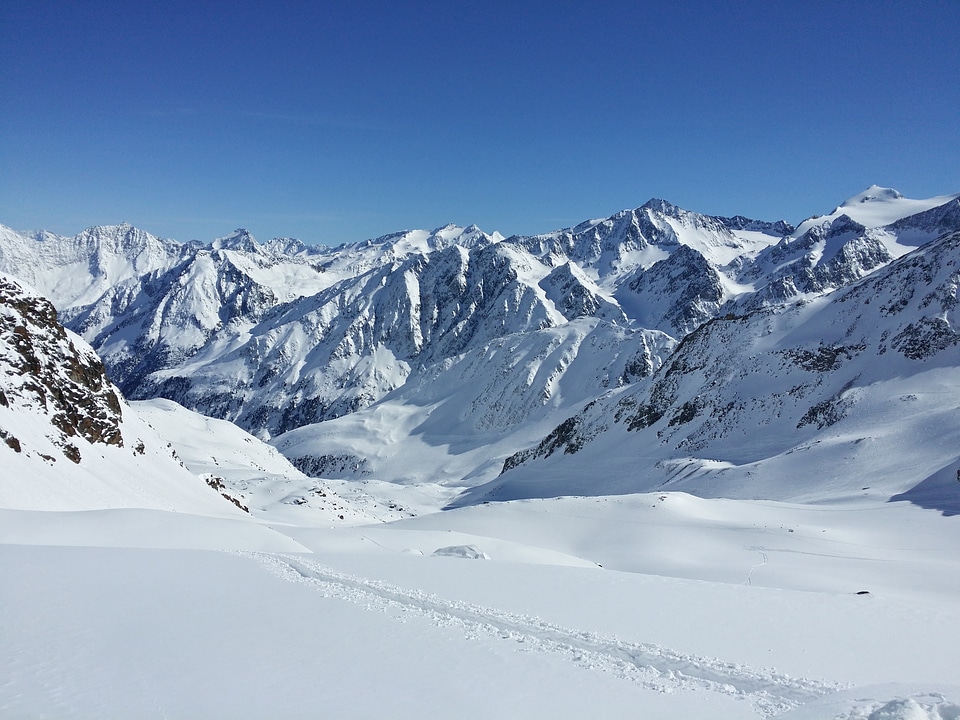 Snow winter mountains photo