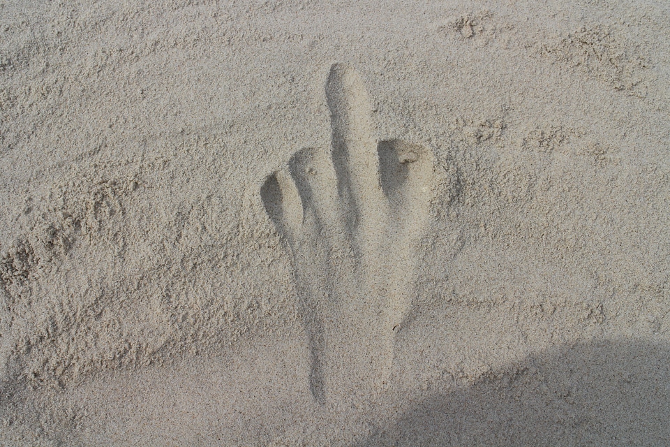 Hand sand beach sea