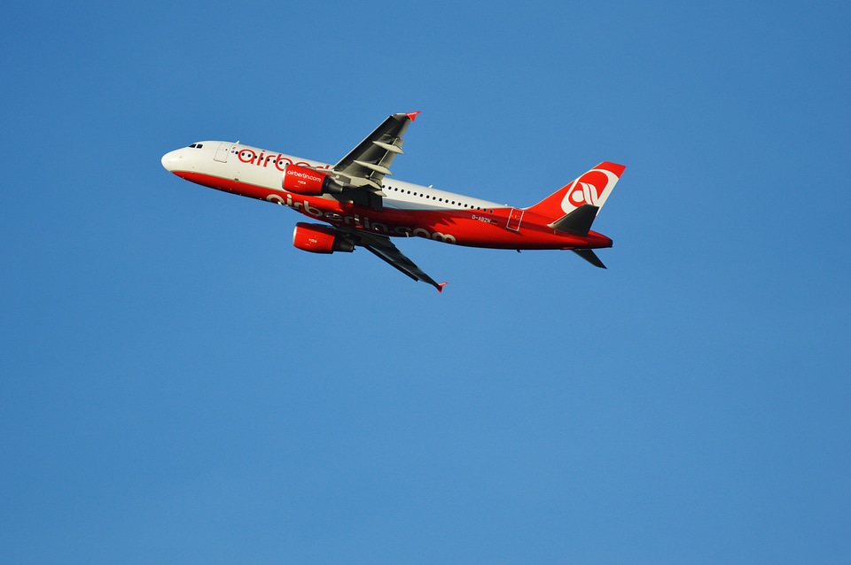 Departure passenger aircraft travel