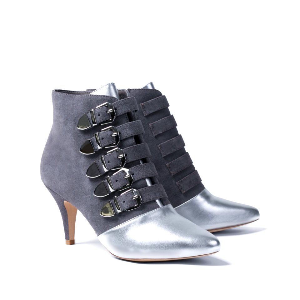 SARGOSSA Strap Grey Suede w.Silver Patent  $365  £255  €335