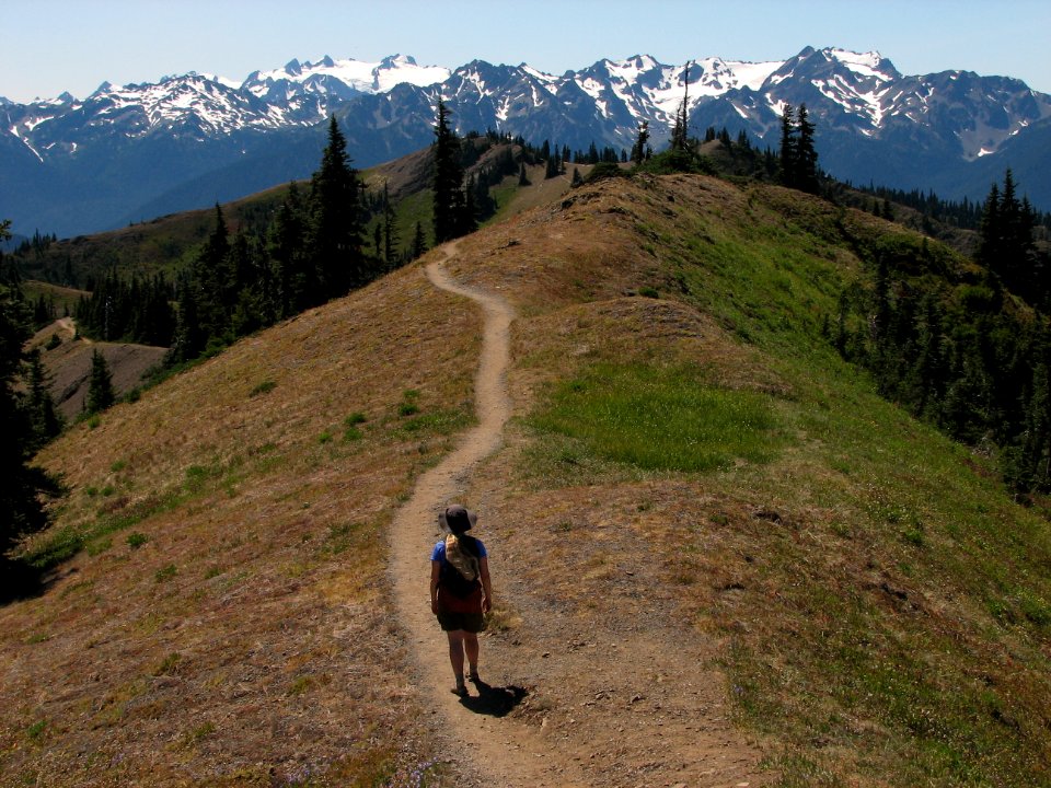 Hiker ridge mountain people trail NPS Photo