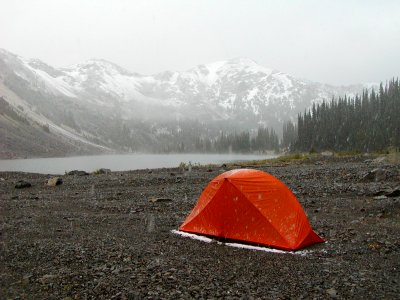 Cedar Lake snow tent mountains WIC NPS Photo 9.15.06