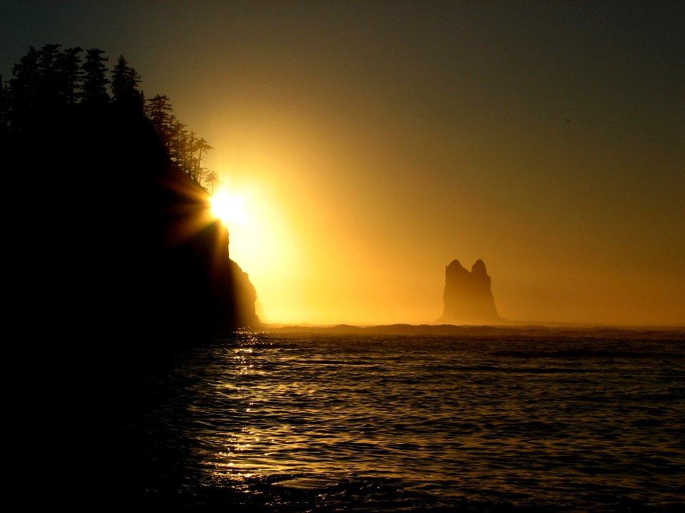first beach sunset golden shadow NPS Photo