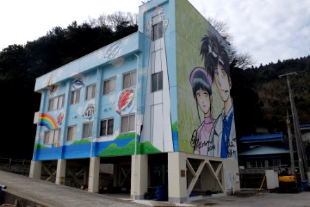 高井神公民館に描かれたイラスト
