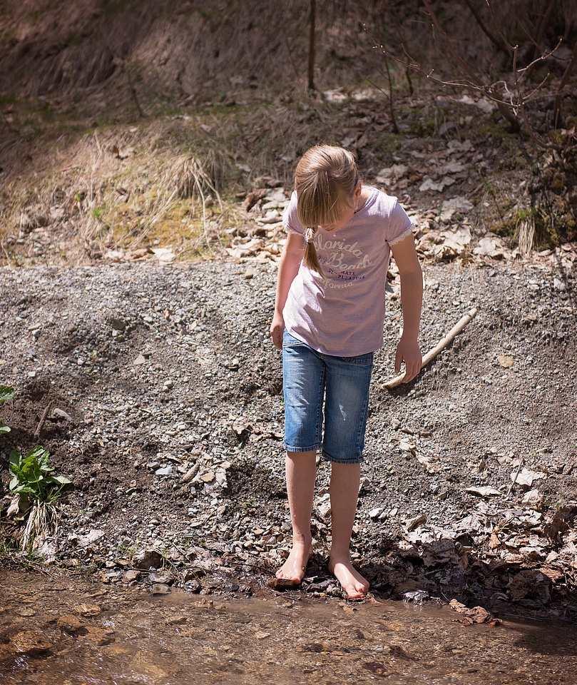 Girl bach water
