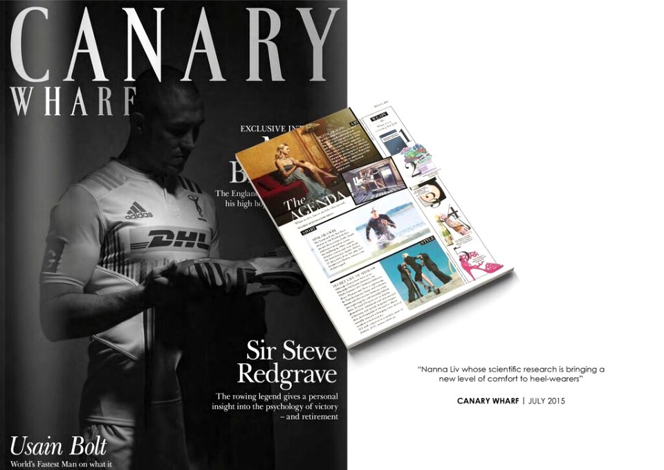 Canary Wharf magazine with Sargossa Inspire Raspberry