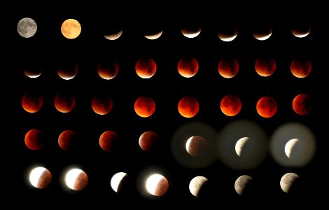 lune rouge pendant l'éclipse de 2015 photo