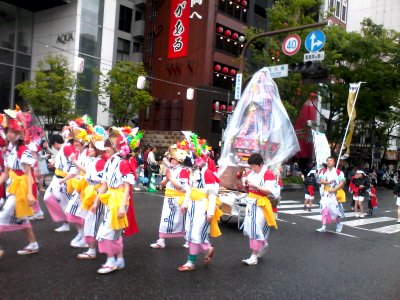Dontaku parade: I don't think that's a real person in there