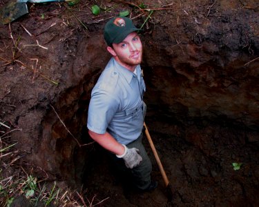 ranger ben sandpoint privy digger worker ranger NPS Photo