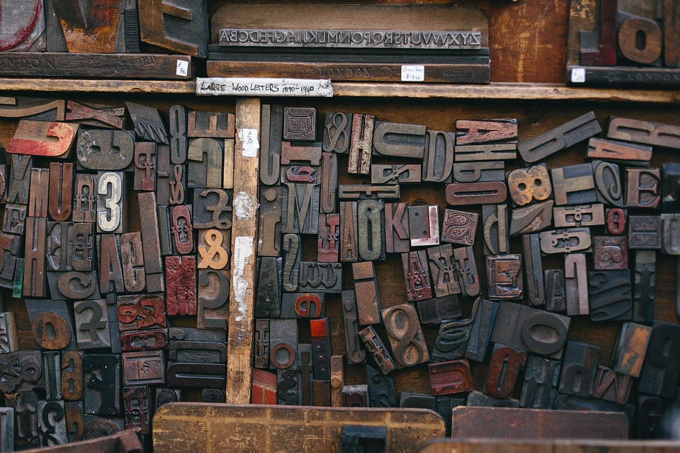 Letterpress wood blocks wood type