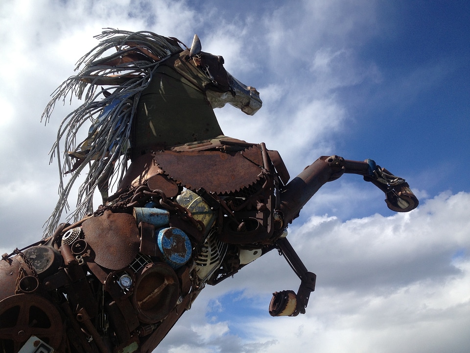 Rust horse statue