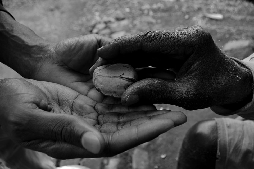 Offering african hands
