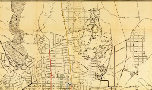 This 1891 streetcar map shows that the Georgia Avenue line ran through North Washington (today's Ward 4). The 14th Street line ran only as far as Spring Road.