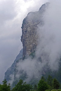 Landscape fog mountains photo