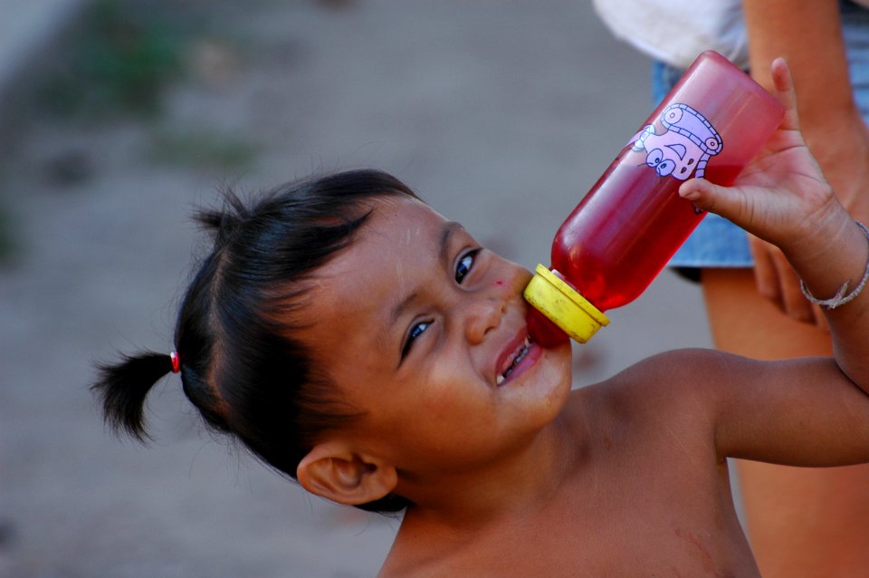 Drinking something...