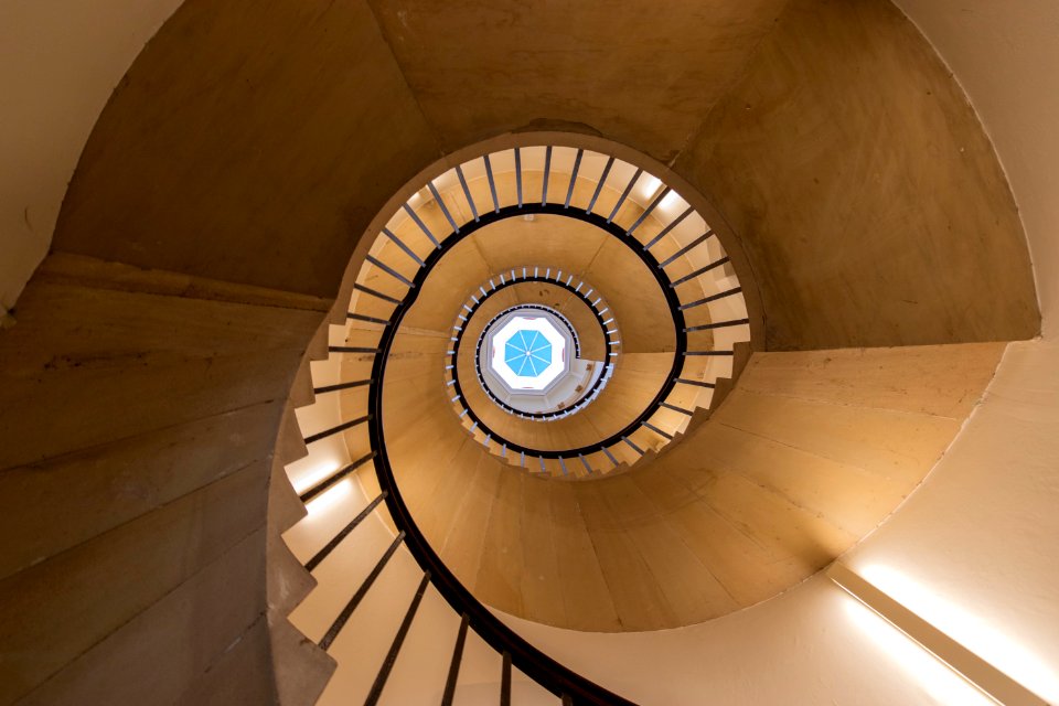 Fibonacci staircase at St John’s College, Cambridge, UK