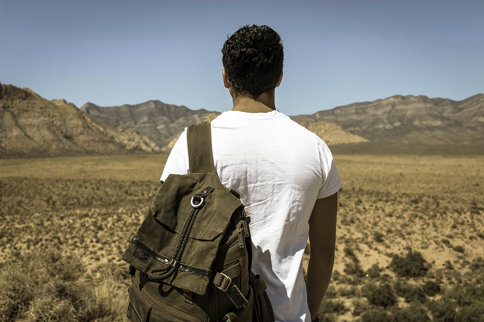 Backpack exploring nature