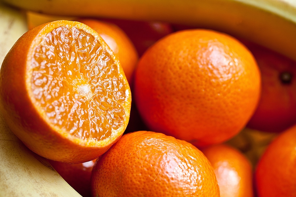 The interior of the fruit oranges mandarins