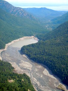 lake mills glines canyon dam aerial elwha river restoration project NPS photo 2012