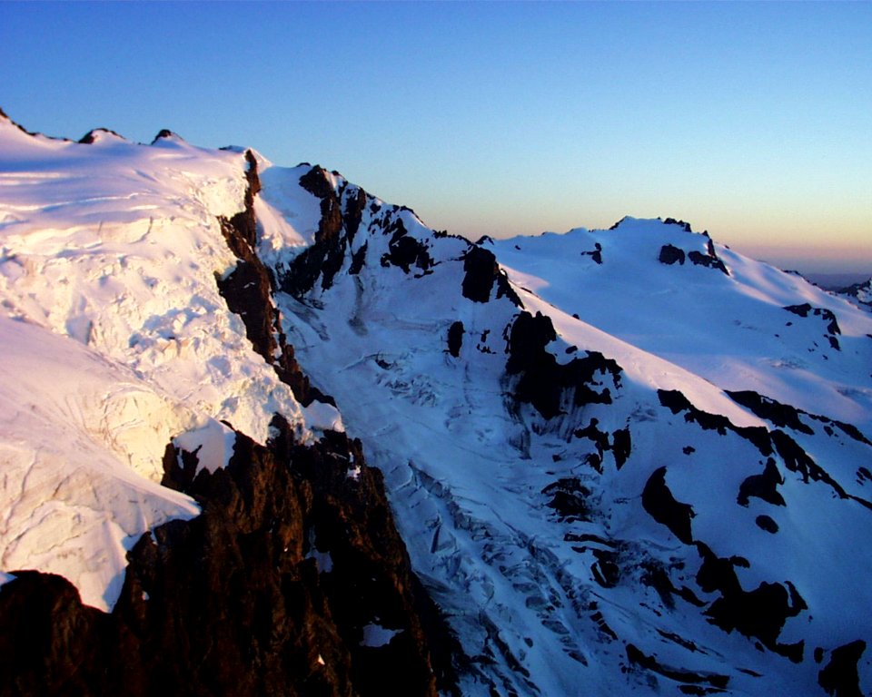 blue glacier alpenglow ice scenic NPS Photo