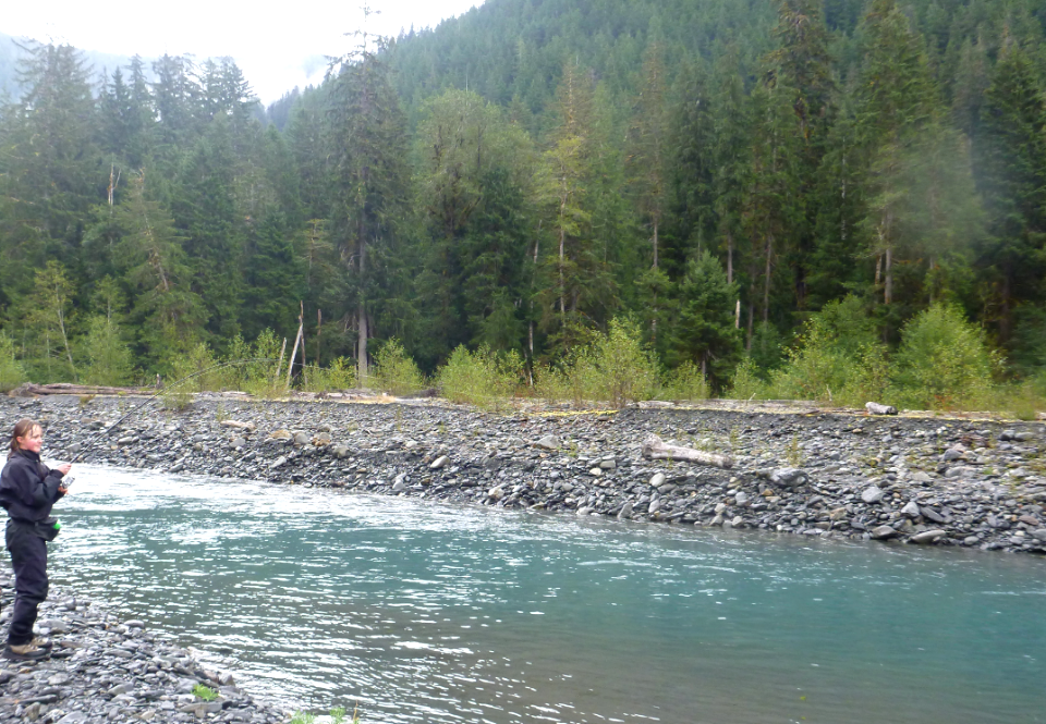 Heidi Fishing river salmon 2015