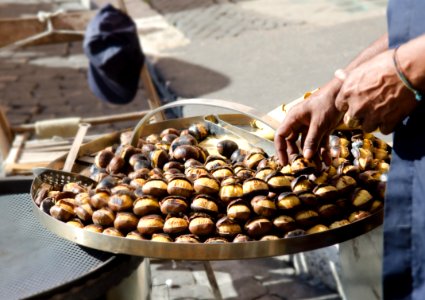 Street Seller Rosting Chestnut's Roma