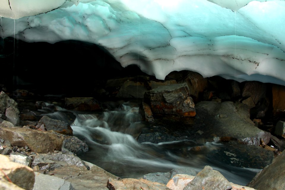 glacier melt blue water ice pzaidel credit required