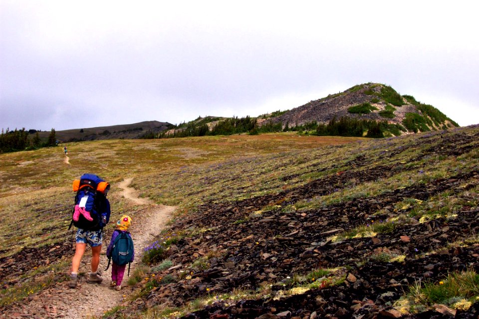 Hiking family trail subalpine backpack BBaccus NPS photo