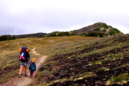Hiking family trail subalpine backpack BBaccus NPS photo