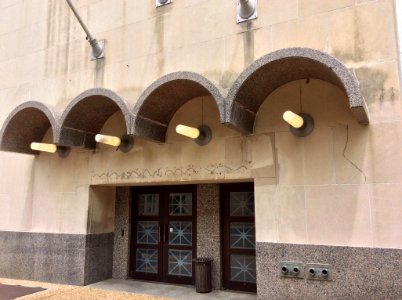 Doors to the old Deposit Guaranty Bank on Capitol Street in Downtown Jackson, MS.
