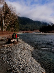 Hoh backpacker resting river WIC NPS photo