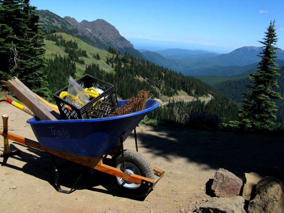 work wheelbarrow hurrican ridge scenic NPS Photo