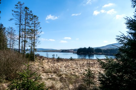 First glimpse of Clatteringshaws from Southern Upland Way