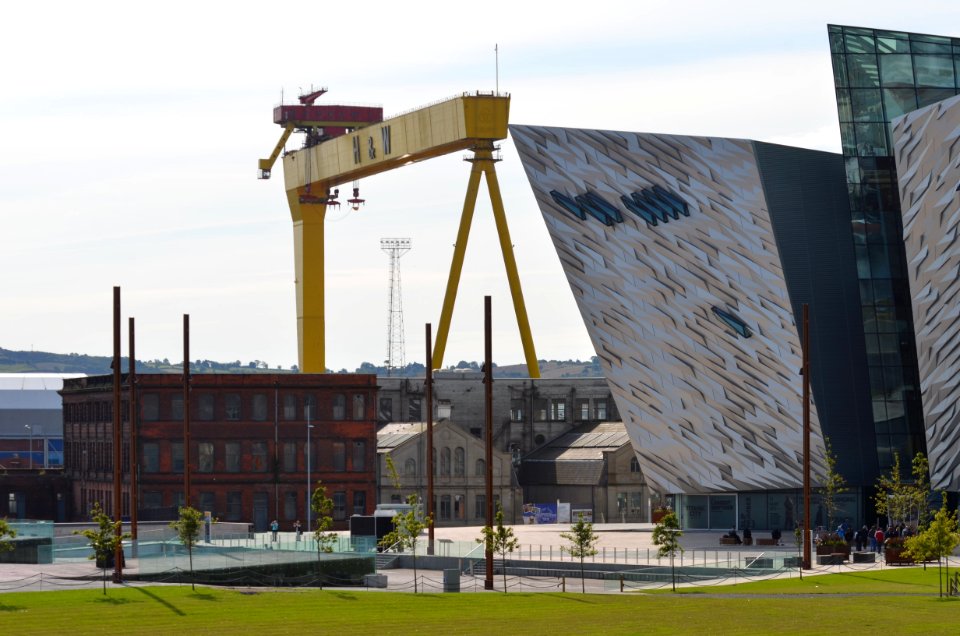 Titanic city  and H&W crane