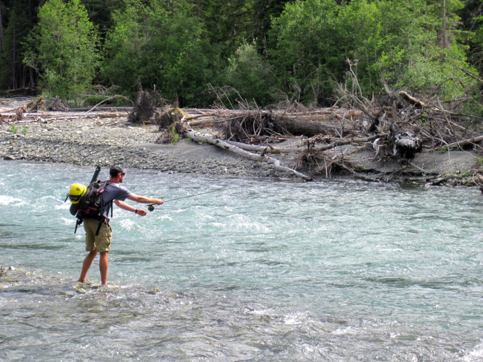 Josh Fishing Elwha salmon river