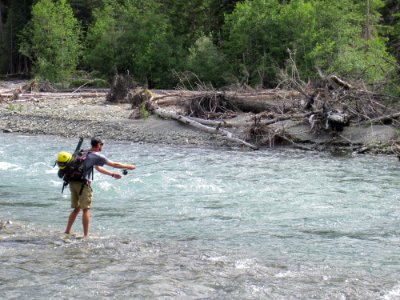 Josh Fishing Elwha salmon river